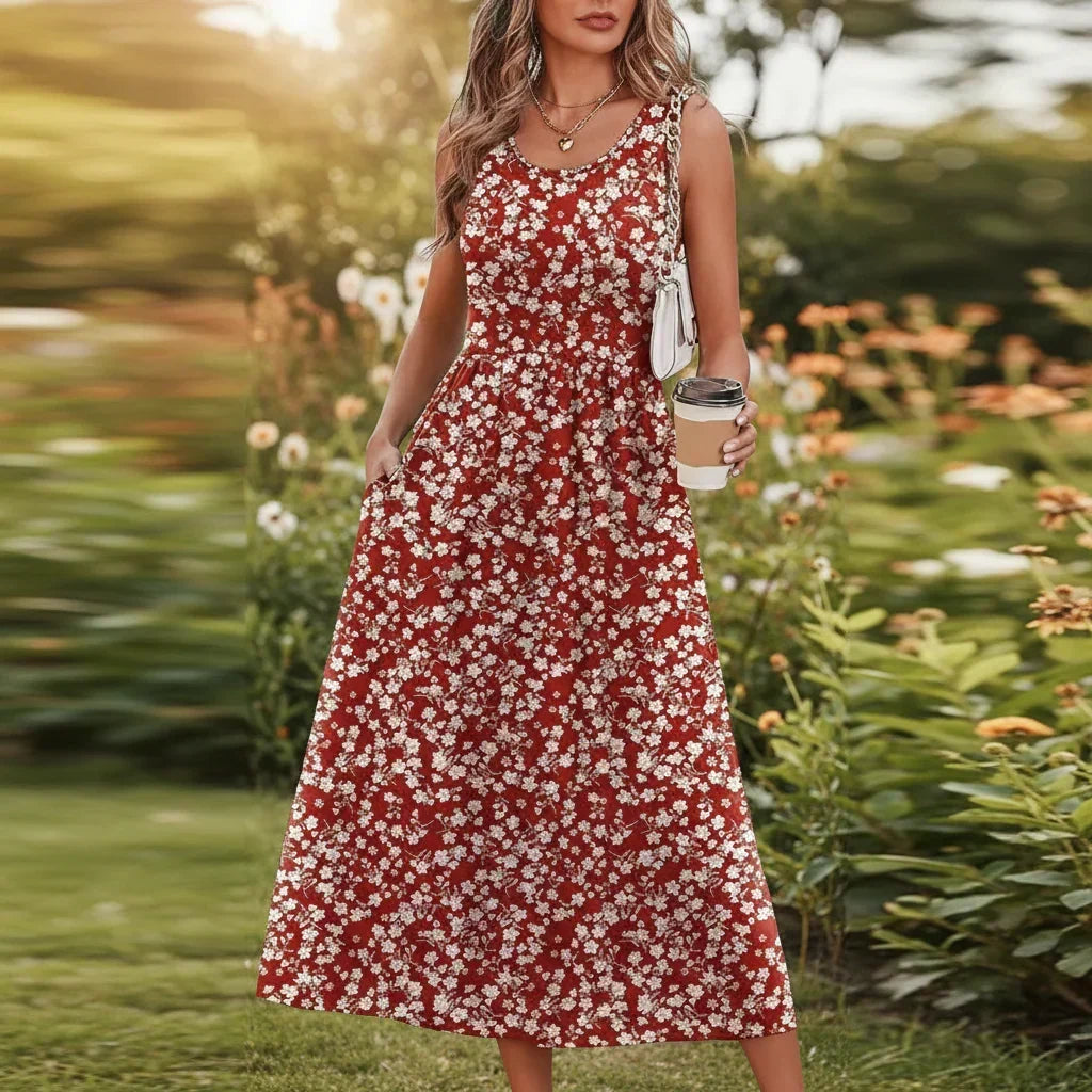 Tivara | Women's Sleeveless Boho Print Maxi Dress - Image 15