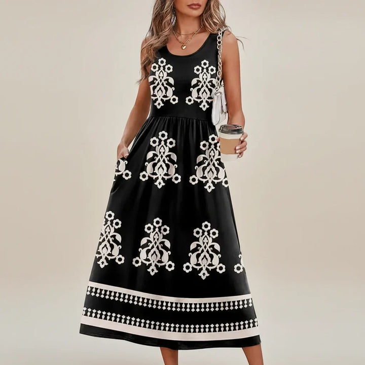 Tivara | Women's Sleeveless Boho Print Maxi Dress - Image 6