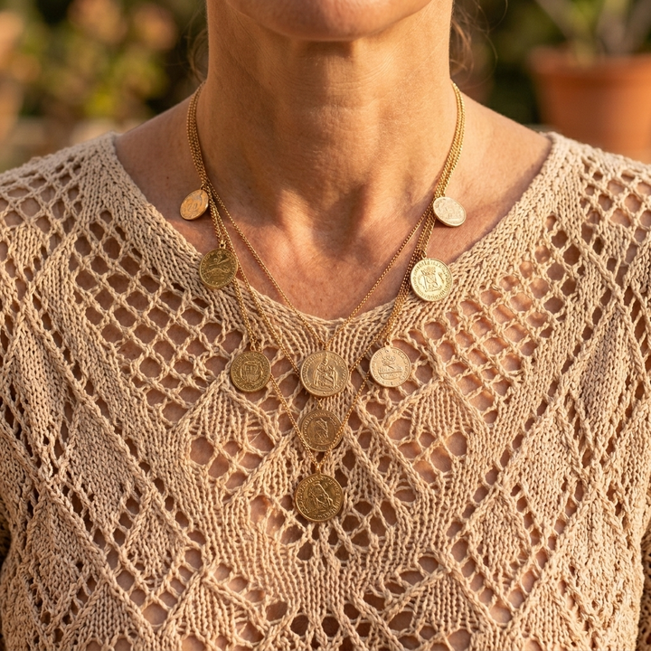 Tivelle | Women's Boho Crochet Knit Top - Beige - Image 6