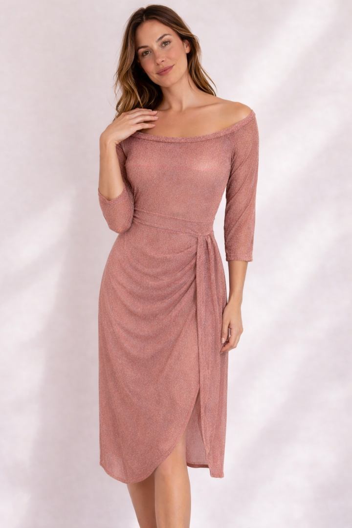 Tivenne | Women's Off-Shoulder Wrap Midi Dress - Image 9