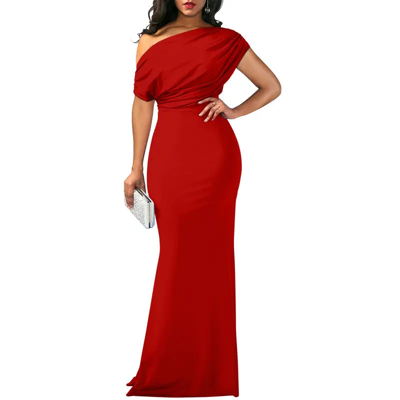 Tivorne | Women's One Shoulder Wedding Guest Maxi Dress - Image 3