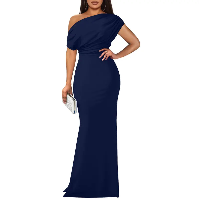Tivorne | Women's One Shoulder Wedding Guest Maxi Dress - Image 6