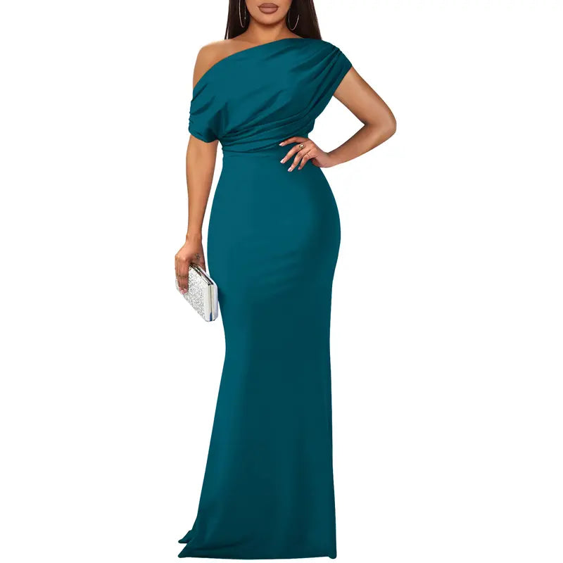 Tivorne | Women's One Shoulder Wedding Guest Maxi Dress - Image 9