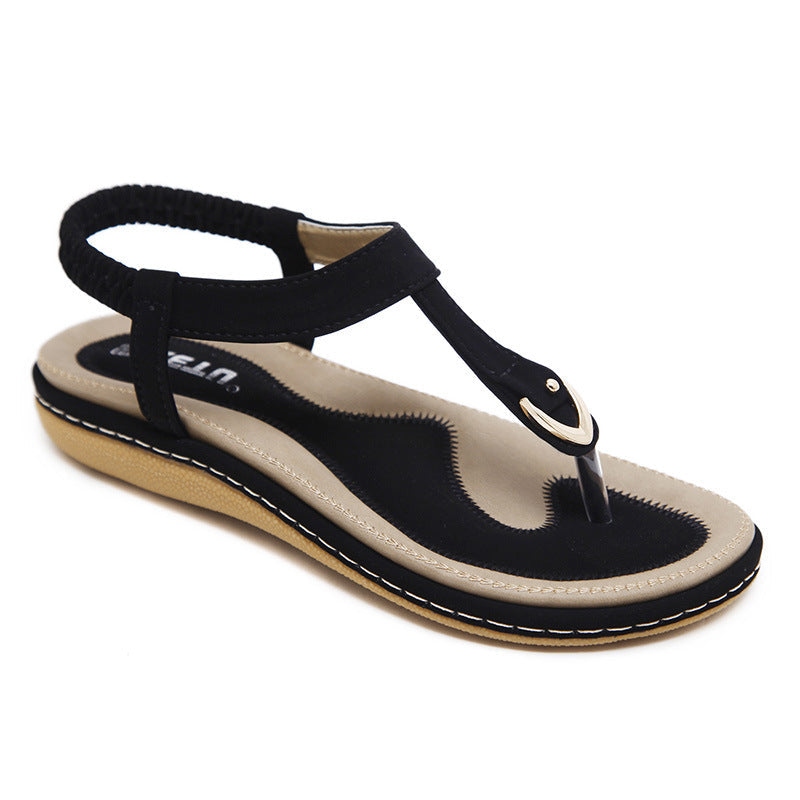 Tivorne | Women's Strappy Flat Sandals Elastic Ankle - Image 1