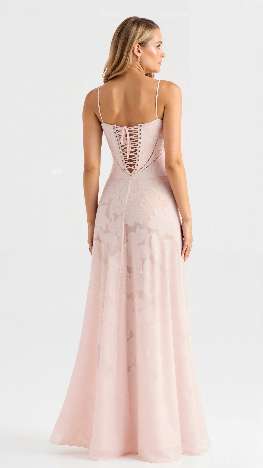 Tivorne | Women's Wedding Guest Dress Bustier Maxi - Light Pink - Image 2