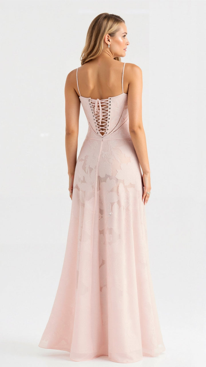 Tivorne | Women's Wedding Guest Dress Bustier Maxi - Light Pink - Image 2