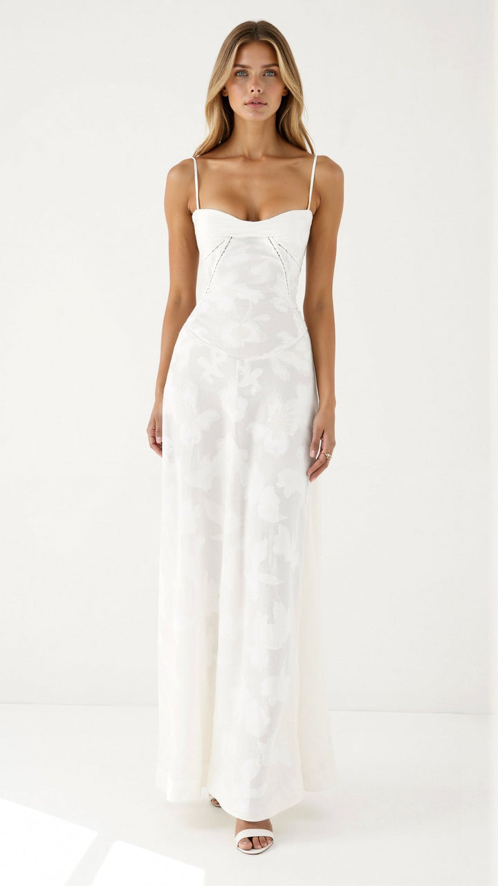 Tivorne | Women's Wedding Guest Dress Bustier Maxi - Light Pink - Image 3