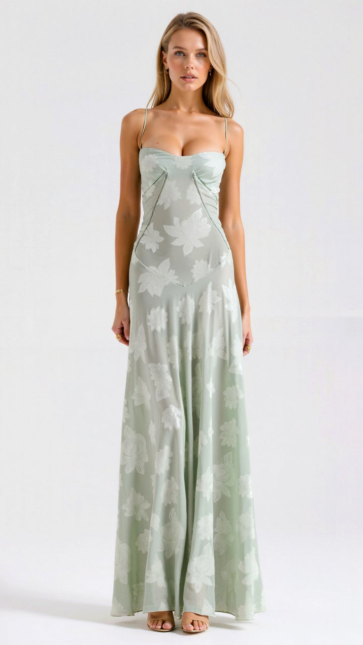 Tivorne | Women's Wedding Guest Dress Bustier Maxi - Light Pink - Image 5