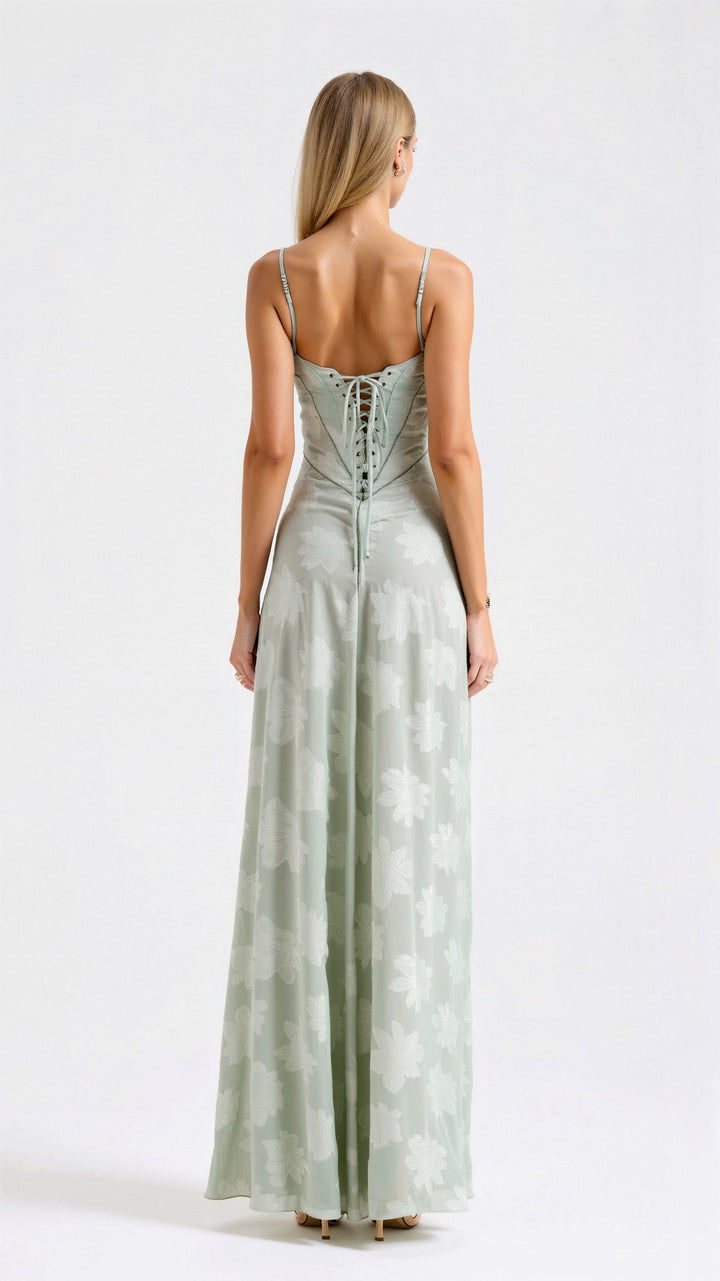 Tivorne | Women's Wedding Guest Dress Bustier Maxi - Light Pink - Image 6