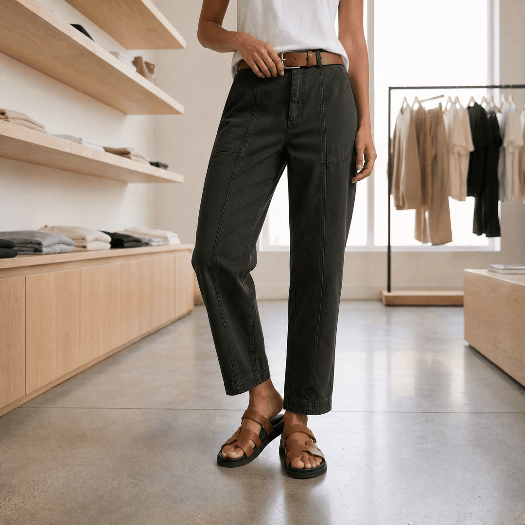 Valdine | Women's High Waist Tapered Utility Pants - Khaki - Image 15