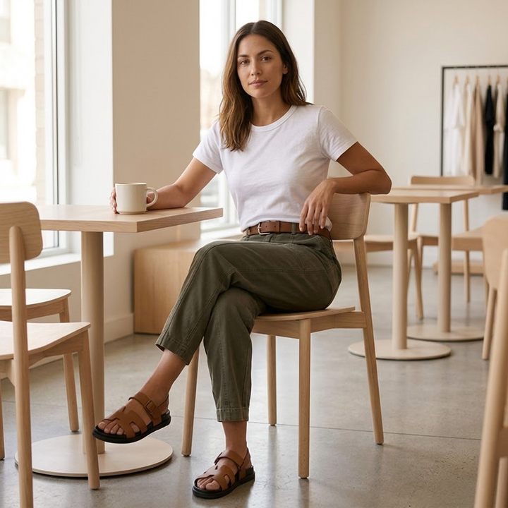 Valdine | Women's High Waist Tapered Utility Pants - Khaki - Image 4