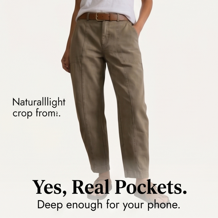 Valdine | Women's High Waist Tapered Utility Pants - Khaki - Image 7