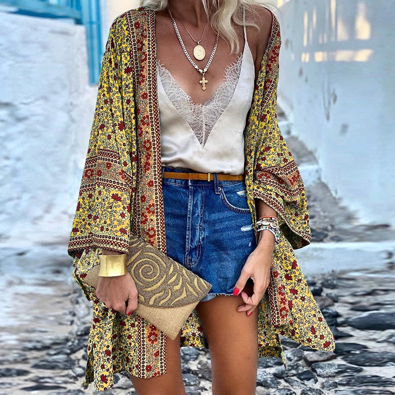 Vanthela | Women's Boho Print Kimono Cardigan - Image 1