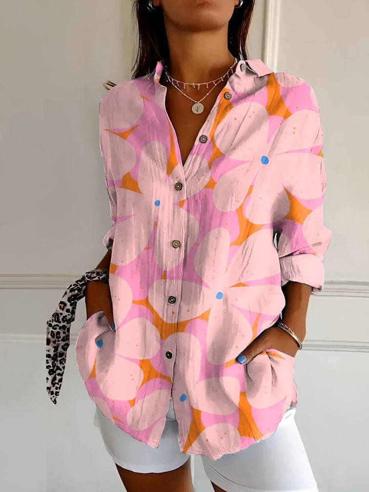 Aswen | Women's Floral Button-Up Shirt