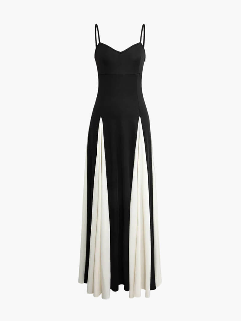 Vashara | Women's Black and White Formal Maxi Dress - Black - Image 1