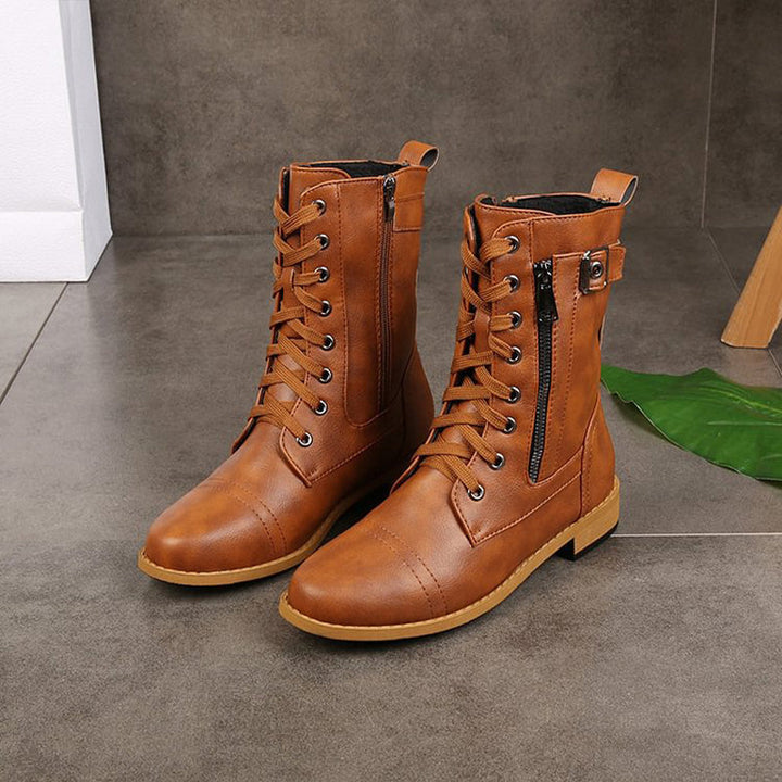 Veldara | Women's Lace-Up Mid-Calf Combat Boots - Image 4