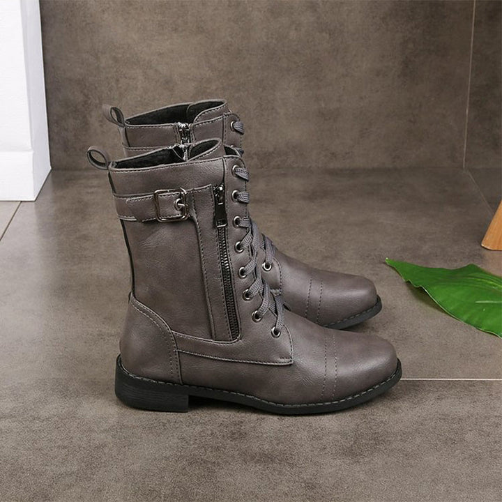 Veldara | Women's Lace-Up Mid-Calf Combat Boots - Image 6
