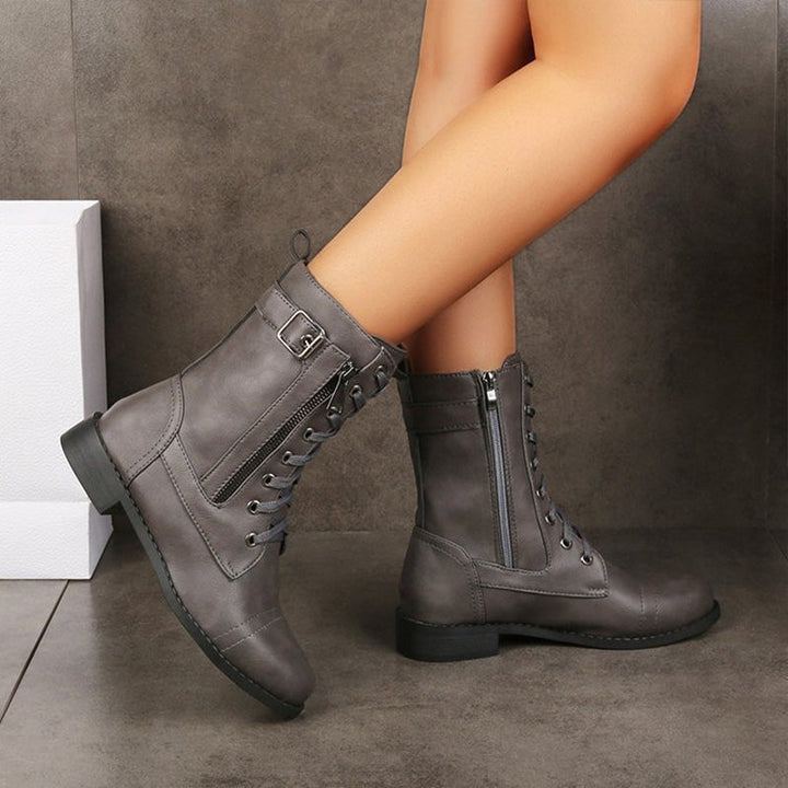 Veldara | Women's Lace-Up Mid-Calf Combat Boots - Image 7