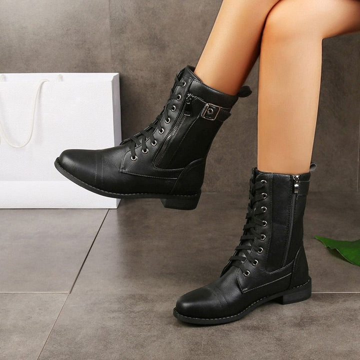 Veldara | Women's Lace-Up Mid-Calf Combat Boots - Image 9
