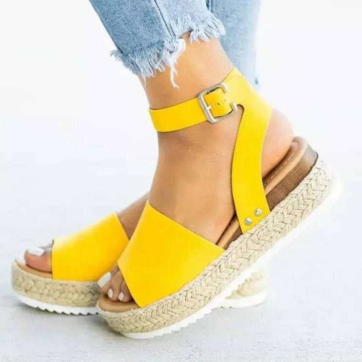 Veldira | Women's Platform Espadrille Ankle Strap Sandals - Brown - Image 3