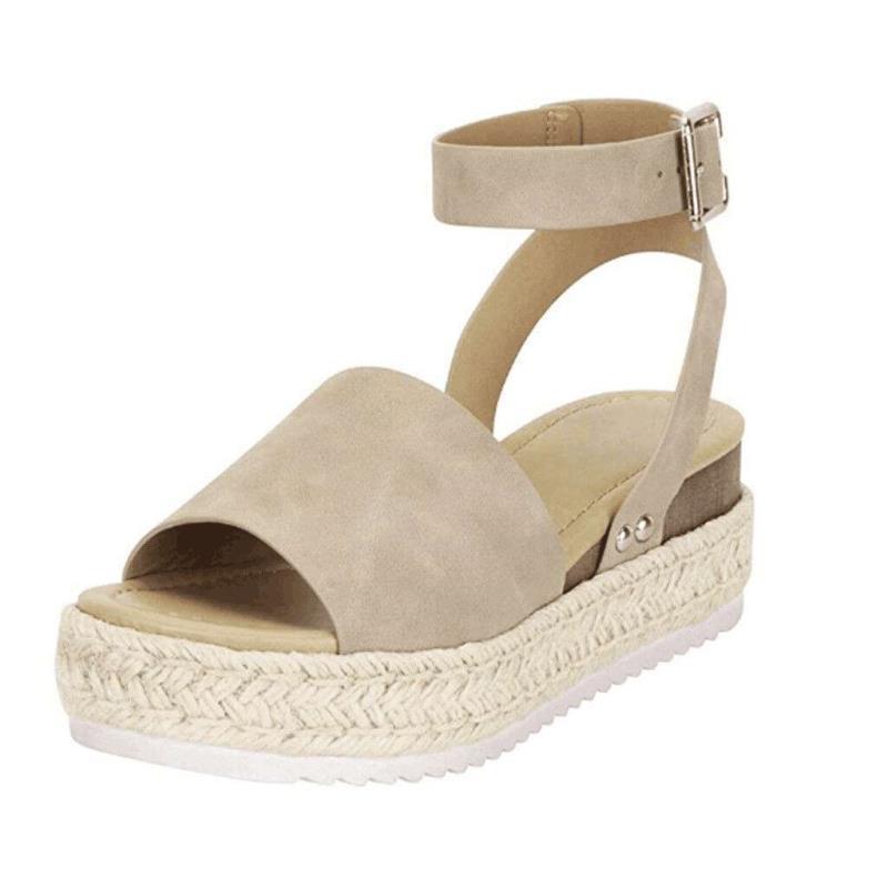 Veldira | Women's Platform Espadrille Ankle Strap Sandals - Brown - Image 5