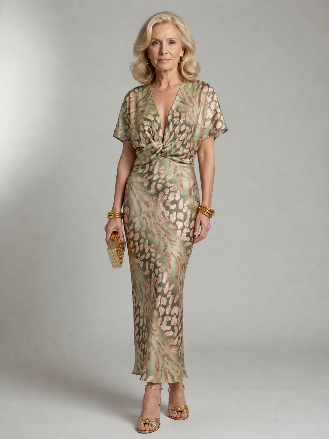 Veldona | Women's Floral Print Twist Waist Midi Dress - Image 2