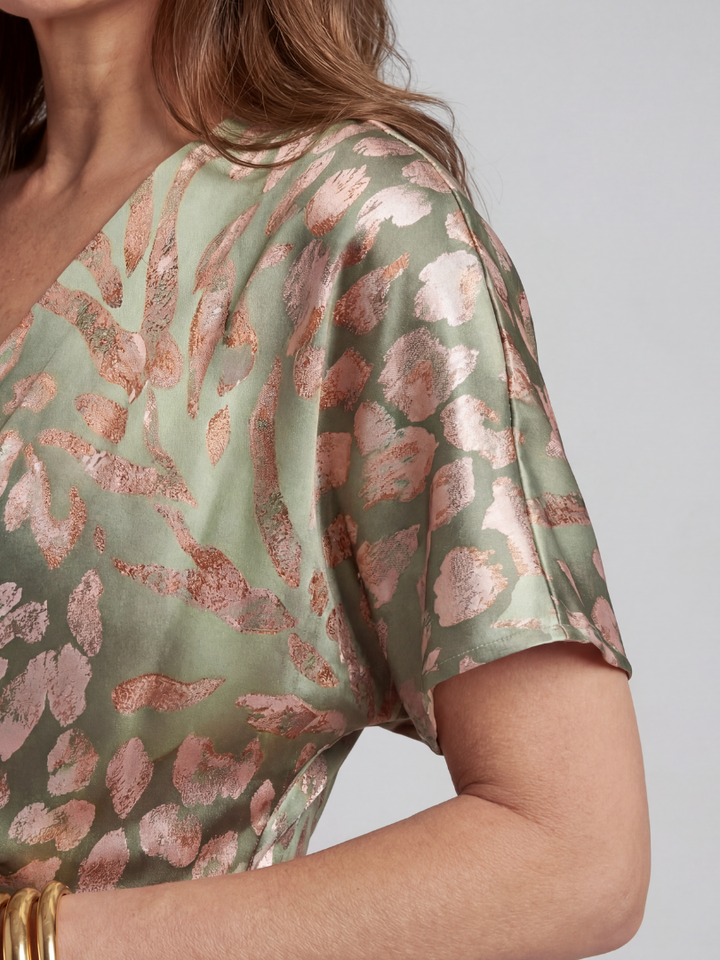 Veldona | Women's Floral Print Twist Waist Midi Dress - Image 4