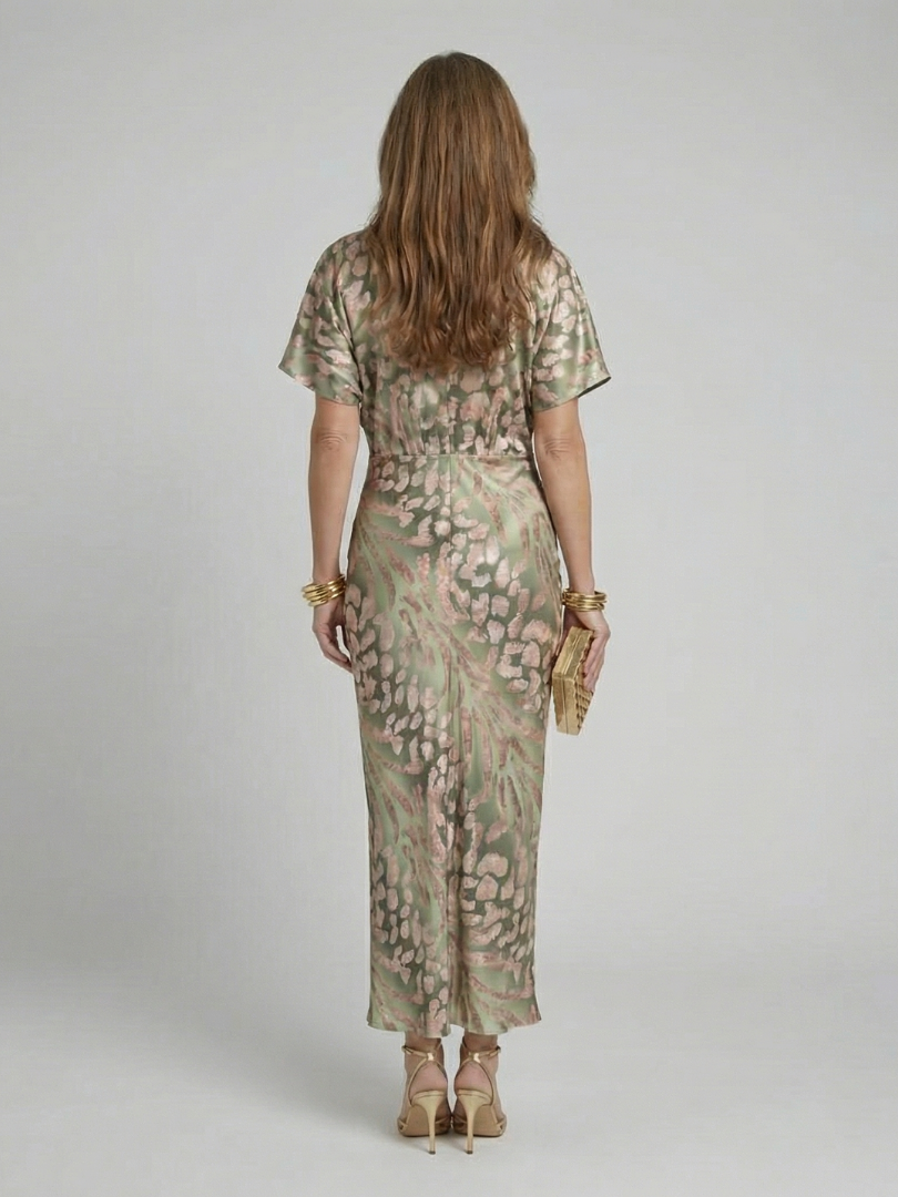 Veldona | Women's Floral Print Twist Waist Midi Dress - Image 5
