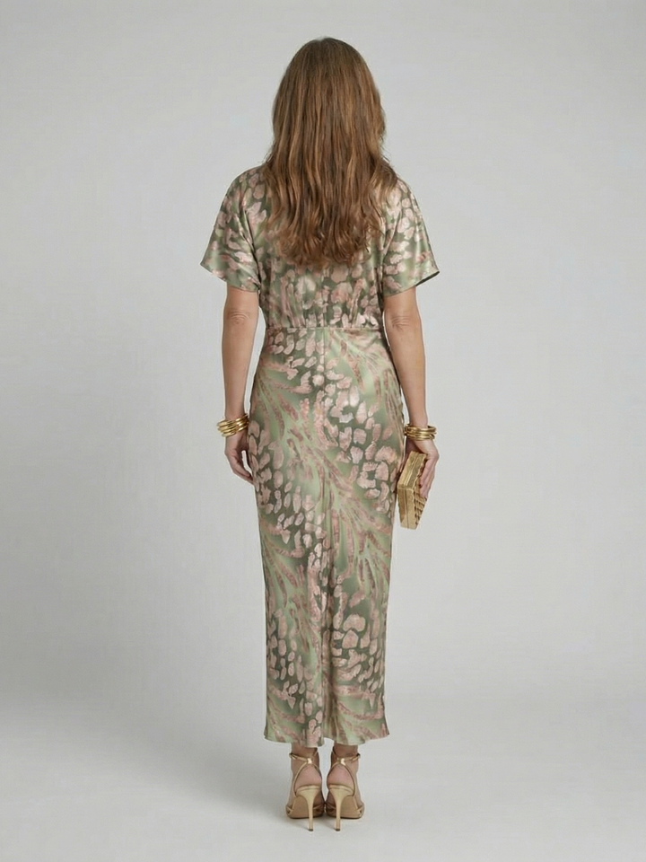 Veldona | Women's Floral Print Twist Waist Midi Dress - Image 5