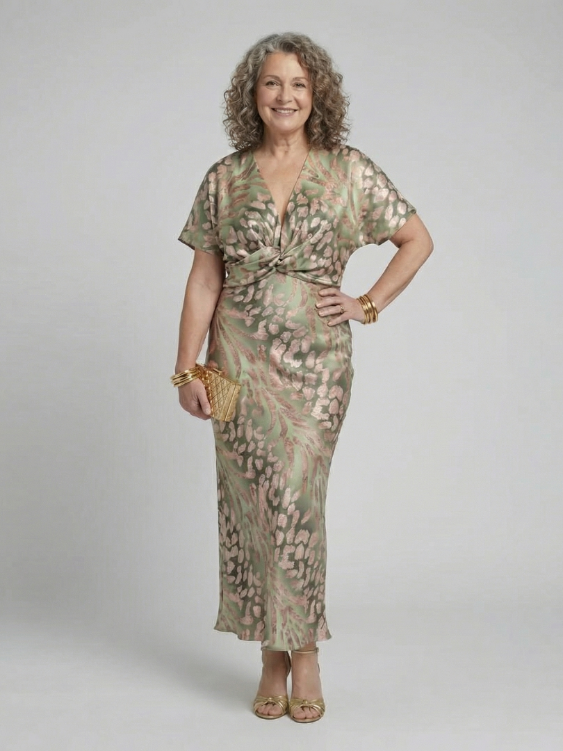 Veldona | Women's Floral Print Twist Waist Midi Dress - Image 6
