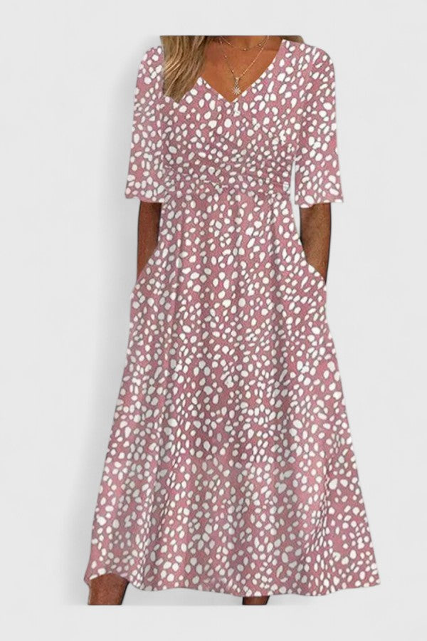 Veldorne | Women's Wedding Guest Midi Dress - Pink - Image 1