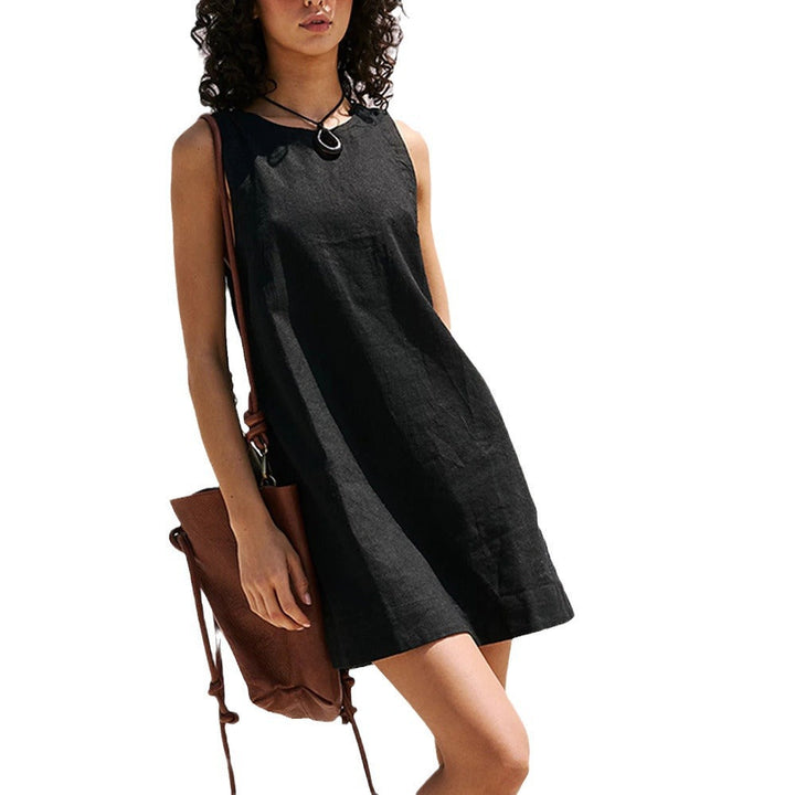 Veldrina | Women's Sleeveless Backless Mini Dress - Light Blue - Image 6