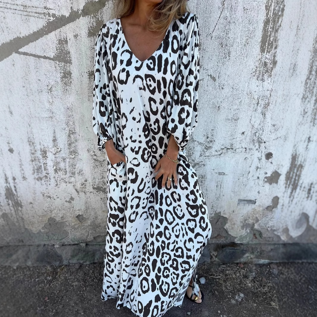 Veldris | Women's Leopard Print Midi Dress - Leopard - Image 2