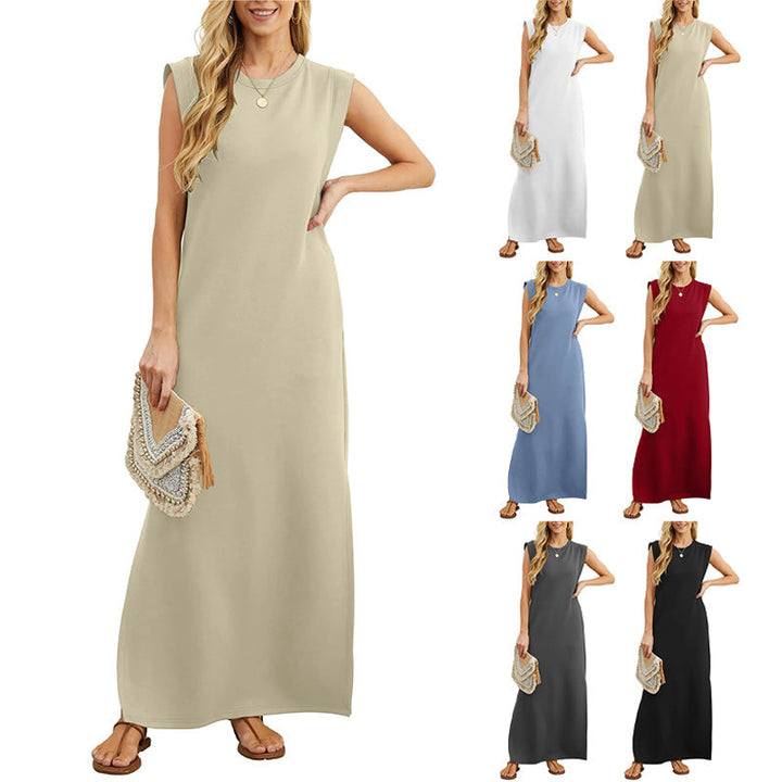 Veldwyn | Women's Summer Maxi Dress with Pockets - Beige - Image 1