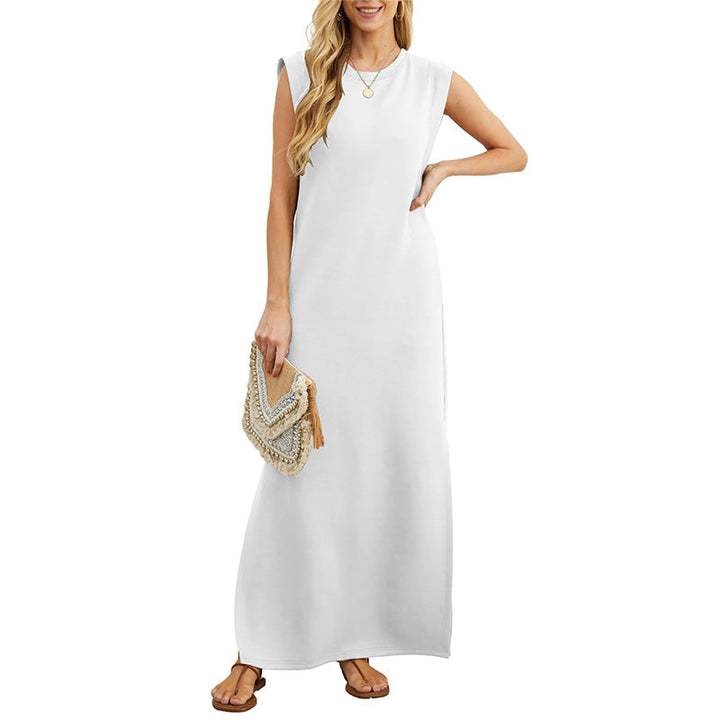 Veldwyn | Women's Summer Maxi Dress with Pockets - Beige - Image 5
