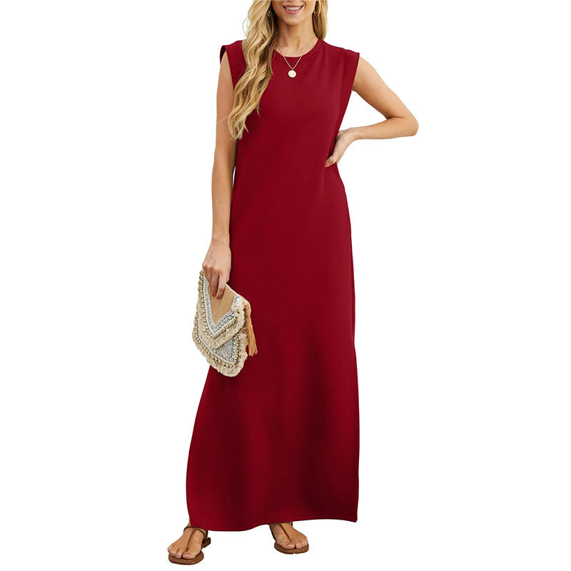 Veldwyn | Women's Summer Maxi Dress with Pockets - Beige - Image 6