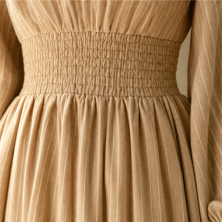 Veldwyn | Women's Wedding Guest Maxi Dress Long Sleeve - Beige - Image 10