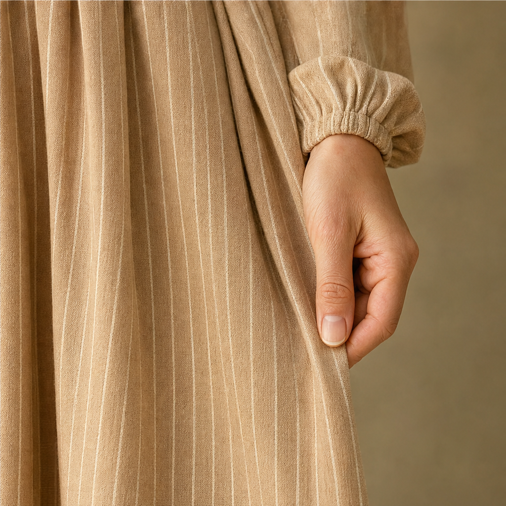 Veldwyn | Women's Wedding Guest Maxi Dress Long Sleeve - Beige - Image 11