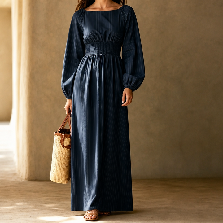 Veldwyn | Women's Wedding Guest Maxi Dress Long Sleeve - Beige - Image 18