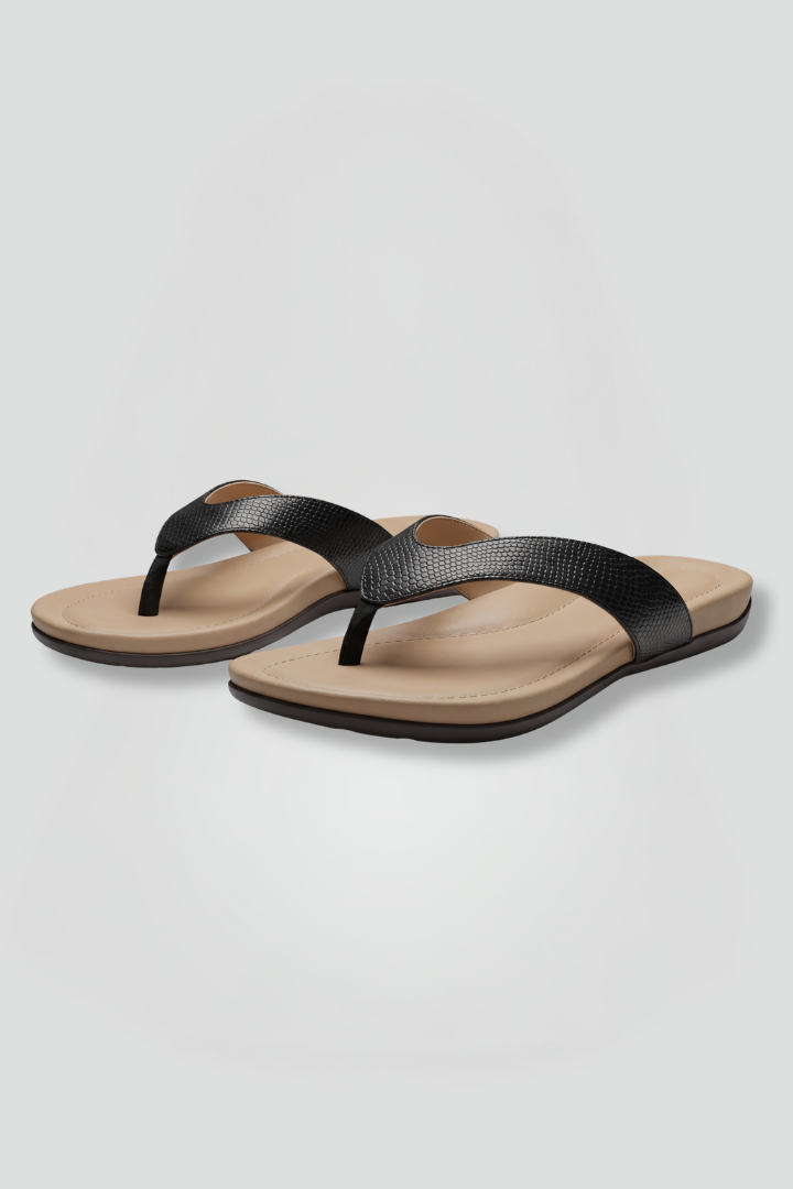 Velmave | Women's Thong Sandals with Arch Support - Black - Image 2