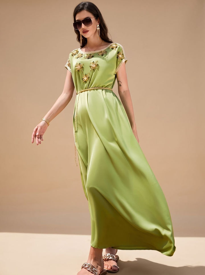Veloryne | Women's Cocktail Dress Maxi Embellished - Light Green - Image 1