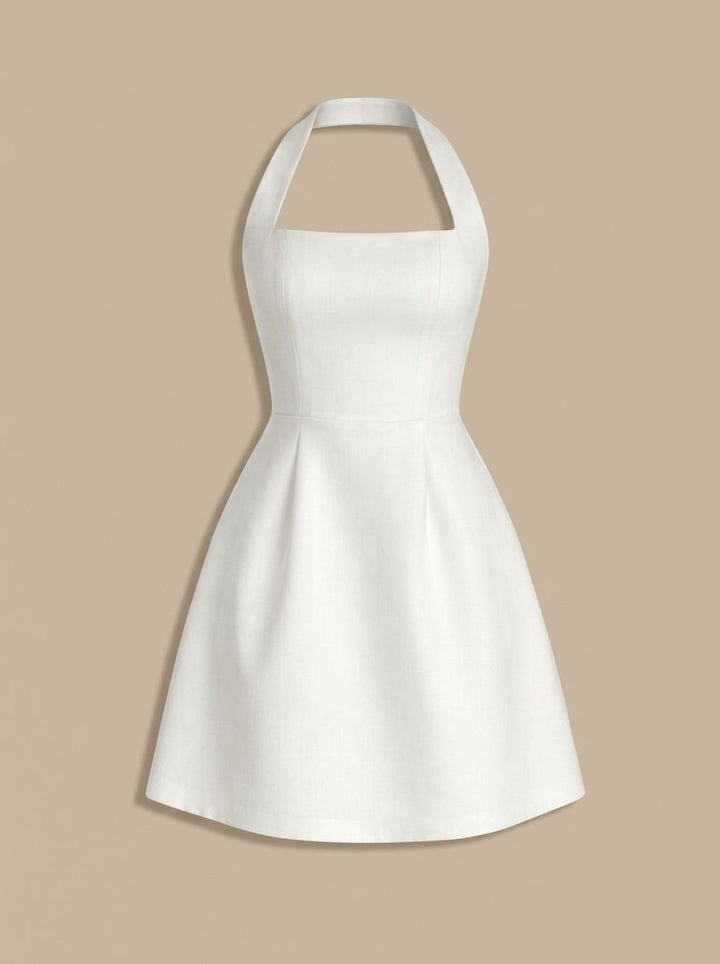 Veltara | Women's Halter Neck Mini Dress - Black - Image 8