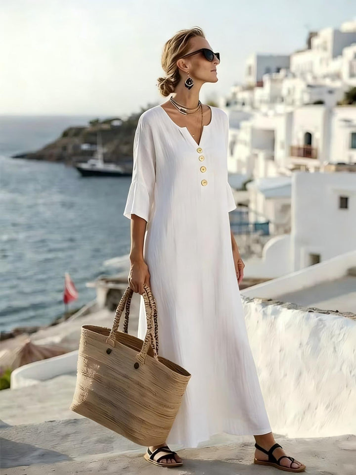 Veltara | Women's Linen Summer Maxi Dress - Image 2