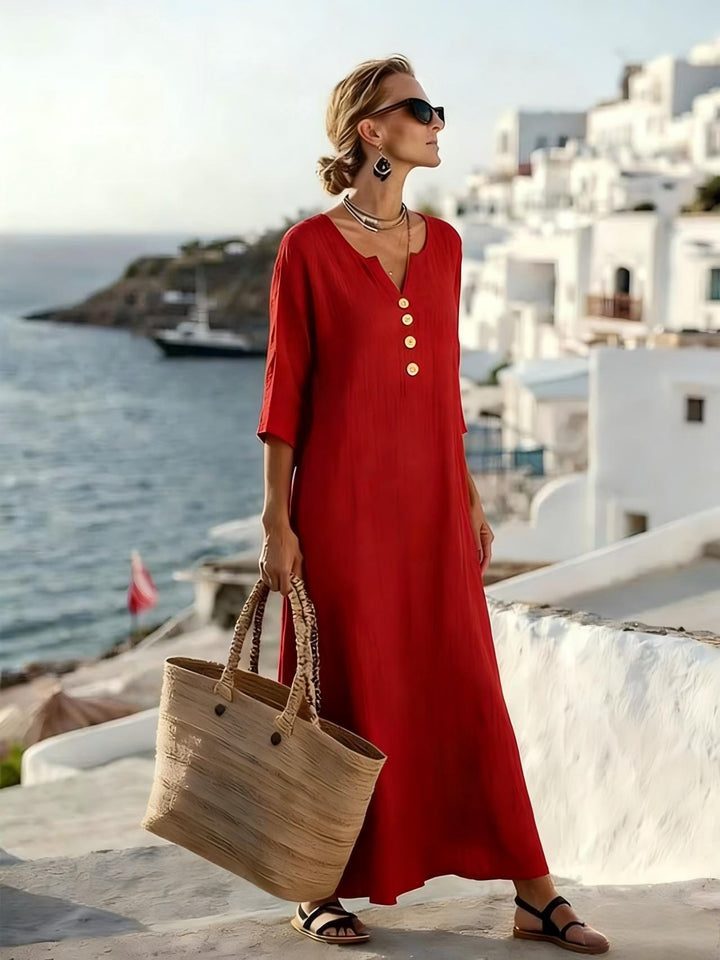 Veltara | Women's Linen Summer Maxi Dress - Image 6