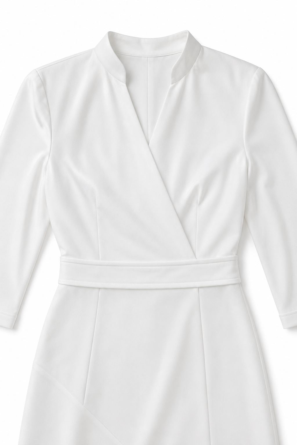 Velthryne | Women's Wrap Midi Dress High Low Hem - White - Image 7