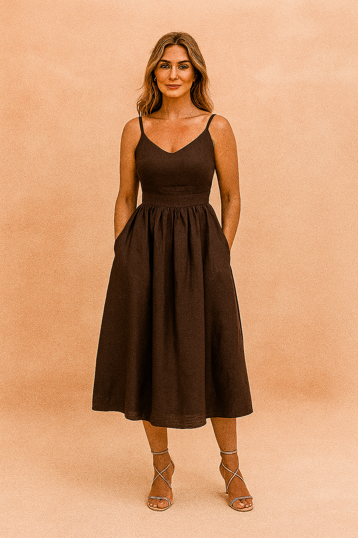 Velvaine | Women's Wedding Guest Midi Dress - Sage - Image 4