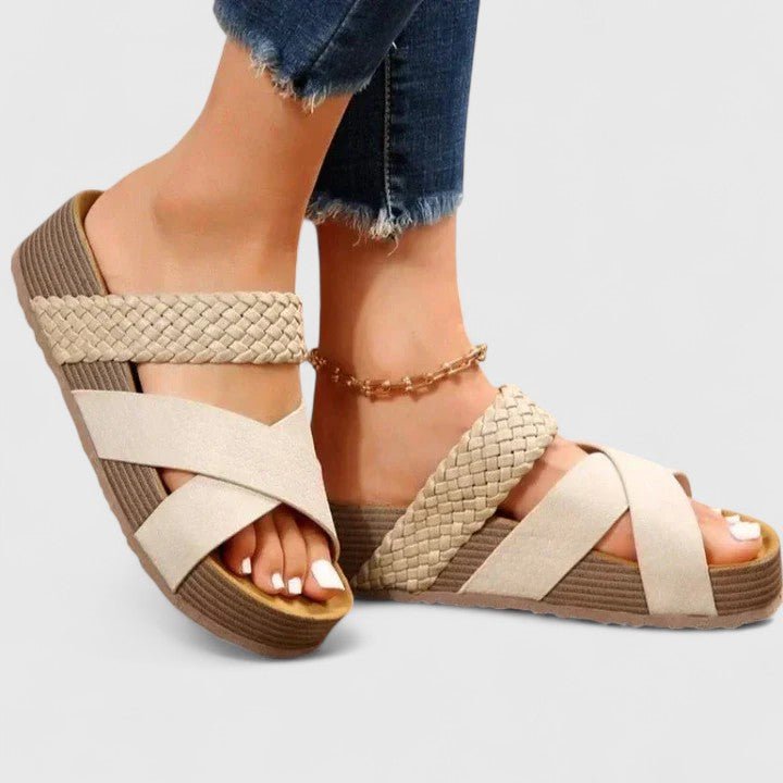 Velvara | Women's Strappy Platform Sandals - Brown - Image 4