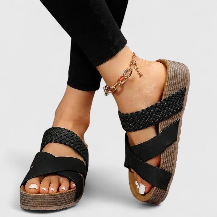 Velvara | Women's Strappy Platform Sandals - Brown - Image 5