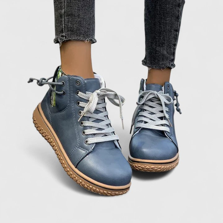 Verity | Women's Lace-Up Ankle Boots - Blue - Image 1