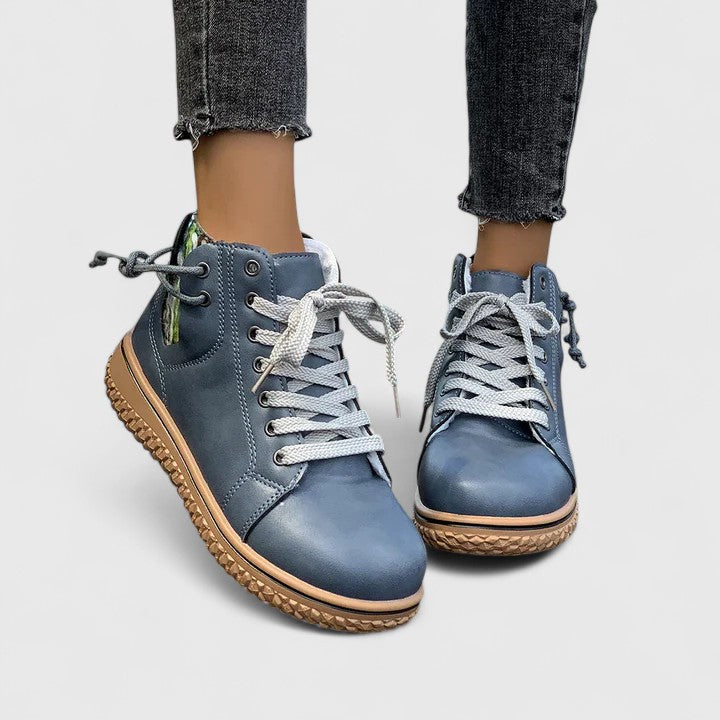 Verity | Women's Lace-Up Ankle Boots - Blue - Image 11